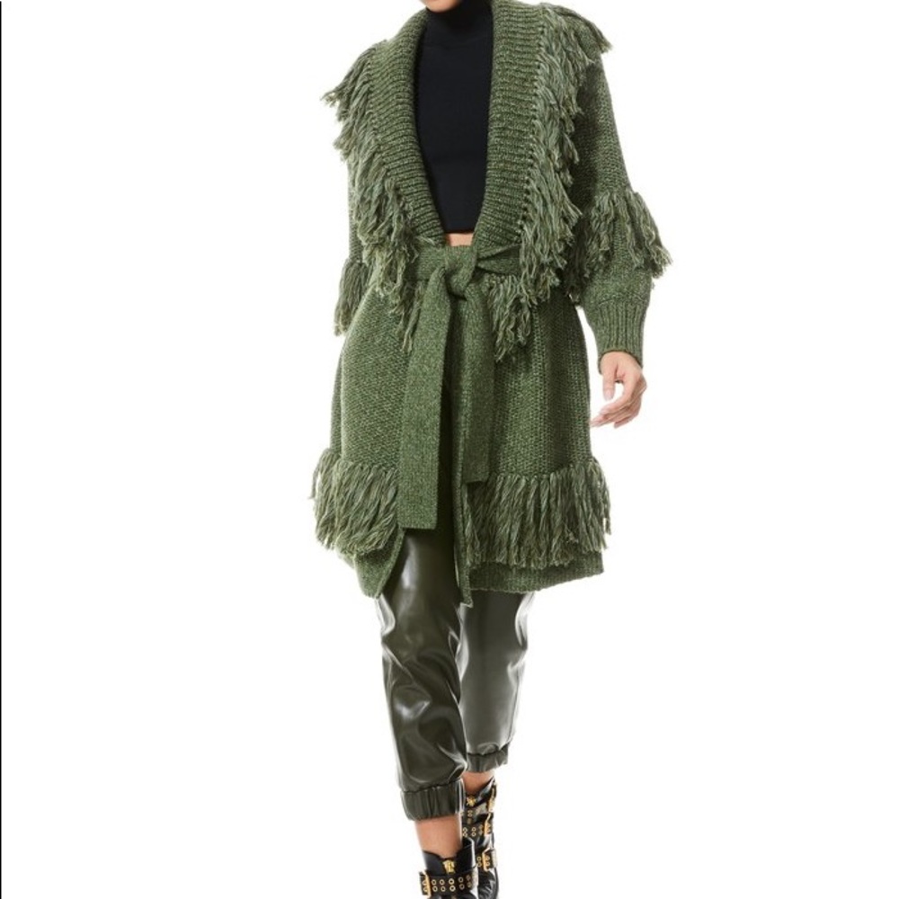 Alice + Olivia Astrid Fringe Coat XS/S
